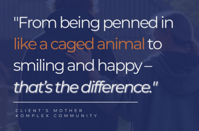 From being penned in like a caged animal to smiling and happy